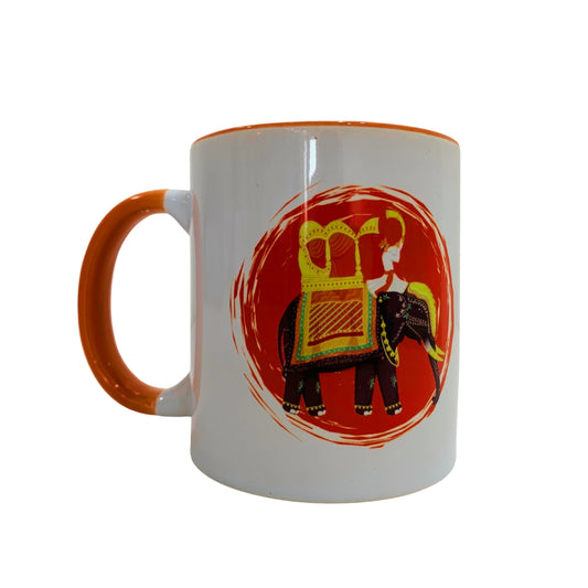 Traditional Elephant ceramic mug - 9cms tall
